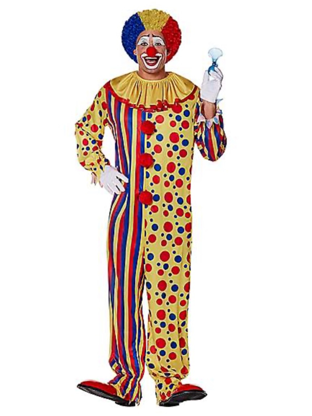 Spirit Yellow Red Blue Classic Clown Costume Adult SMALL / MEDIUM